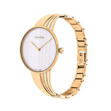 Calvin Klein Drift Silver Dial Gold Steel Strap Watch for Women - K6S2N516 Authentic Buy Shop Now