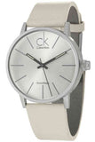 Calvin Klein Post Minimal Silver Dial White Leather Strap Watch for Men - K7621126 Authentic Buy Shop Now