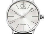 Calvin Klein Post Minimal Silver Dial Black Leather Strap Watch for Men - K7621192 Authentic Buy Shop Now