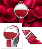 Calvin Klein Rise Yellow Red Dial Red Leather Strap Watch for Women - K7A231UP Authentic Buy Shop Now