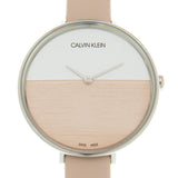 Calvin Klein Rise White Beige Dial Beige Leather Strap Watch for Women - K7A231XH Authentic Buy Shop Now