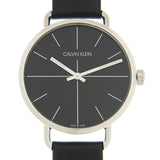 Calvin Klein Evan Black Dial Black Leather Strap Watch for Men - K7B211CZ Authentic Buy Shop Now