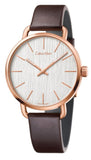 Calvin Klein Even Silver Dial Brown Leather Strap Watch for Men - K7B216G6 Authentic Buy Shop Now