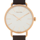 Calvin Klein Even Silver Dial Brown Leather Strap Watch for Men - K7B216G6 Authentic Buy Shop Now