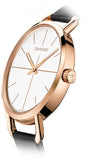 Calvin Klein Even White Dial Black Leather Strap Watch for Women - K7B236C6 Authentic Buy Shop Now