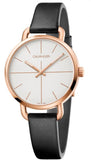 Calvin Klein Even White Dial Black Leather Strap Watch for Women - K7B236C6 Authentic Buy Shop Now