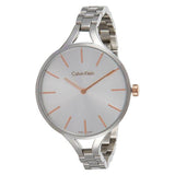 Calvin Klein Graphic Silver Dial Silver Steel Strap Watch for Women - K7E23B46 Authentic Buy Shop Now