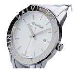 Calvin Klein Steady Silver Dial Silver Steel Strap Watch for Women - K7Q21146 Authentic Buy Shop Now