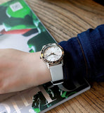 Calvin Klein Steady Silver Dial White Leather Strap Watch for Women - K7Q211L6 Authentic Buy Shop Now