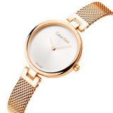 Calvin Klein Authentic Silver Dial Rose Gold Mesh Bracelet Watch for Women - K8G23626 Authentic Buy Shop Now