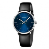 Calvin Klein High Noon Quartz Blue Dial Black Leather Strap Watch for Men - K8M211CN Authentic Buy Shop Now