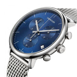 Calvin Klein High Noon Chronograph Blue Dial Silver Mesh Bracelet Watch for Men - K8M2712N Authentic Buy Shop Now