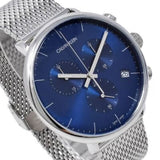 Calvin Klein High Noon Chronograph Blue Dial Silver Mesh Bracelet Watch for Men - K8M2712N Authentic Buy Shop Now