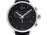 Calvin Klein High Noon Chronograph Black Dial Black Leather Strap Watch for Men - K8M271C1 Authentic Buy Shop Now