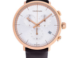 Calvin Klein High Noon Silver Dial Brown Leather Strap Watch for Men - K8M276G6 Authentic Buy Shop Now