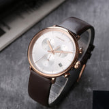 Calvin Klein High Noon Silver Dial Brown Leather Strap Watch for Men - K8M276G6 Authentic Buy Shop Now