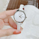 Calvin Klein Rebel White Dial White Leather Strap Watch for Women - K8P231L6 Authentic Buy Shop Now