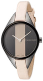 Calvin Klein Rebel Cream Black Dial Cream Leather Strap Watch for Women - K8P237X1 Authentic Buy Shop Now