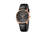 Calvin Klein Posh Black Dial Black Leather Strap Watch for Men - K8Q316C3 Authentic Buy Shop Now