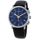Calvin Klein Chronograph Blue Dial Black Leather Strap Watch for Men - K8Q371CN Authentic Buy Shop Now