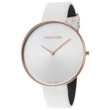 Calvin Klein Full Moon White Dial White Leather Strap Watch for Women - K8Y236L6 Authentic Buy Shop Now