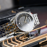 Tissot T Classic T One Automatic Grey Dial Silver Steel Strap Watch For Men - T038.430.11.067.00 Authentic Buy Shop Now