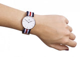 Daniel Wellington Classic Canterbury White Dial Two Tone NATO Strap Watch For Women - DW00100030 Authentic Buy Shop Now