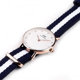 Daniel Wellington Classy Glasgow White Dial Two Tone Nylon Strap Watch For Women - DW00100066 Authentic Buy Shop Now