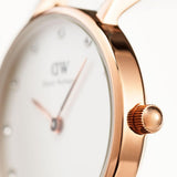 Daniel Wellington Classy Glasgow White Dial Two Tone Nylon Strap Watch For Women - DW00100066 Authentic Buy Shop Now