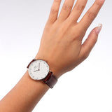 Daniel Wellington Classy St Mawes White Dial Brown Leather Strap Watch For Women - DW00100075 Authentic Buy Shop Now