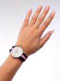Daniel Wellington Classy Winchester White Dial Two Tone NATO Strap Watch For Women - DW00100081 Authentic Buy Shop Now