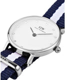 Daniel Wellington Classy Glasgow White Dial Two Tone Nylon Strap Watch For Women - DW00100082 Authentic Buy Shop Now
