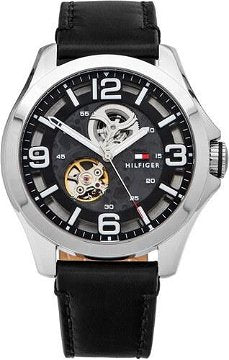Tommy Hilfiger Bruce Analog Black Dial Black Leather Strap Watch for Men - 1791279 Authentic Buy Shop Now