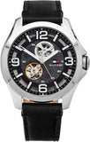 Tommy Hilfiger Bruce Analog Black Dial Black Leather Strap Watch for Men - 1791279 Authentic Buy Shop Now