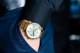 Tommy Hilfiger Daniel White Dial Gold Steel Strap Watch for Men - 1710415 Authentic Buy Shop Now