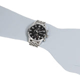 Hugo Boss Aeroliner Chronograph Black Dial Silver Steel Strap Watch For Men - 1512446 Authentic Buy Shop Now