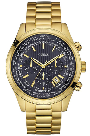 Guess Multifunction Black Dial Gold Steel Strap Watch for Men - W0602G1 Authentic Buy Shop Now