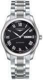 Longines Master Collection Automatic Day Date Black Dial Silver Steel Strap Watch for Men - L2.755.4.51.6 Authentic Buy Shop Now
