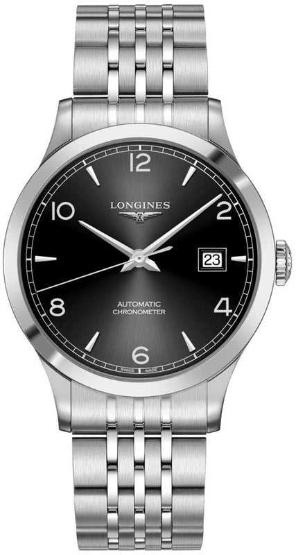 Longines Record Black Dial Automatic Stainless Steel 40mm Watch for Men - L2.821.4.56.6 Authentic Buy Shop Now