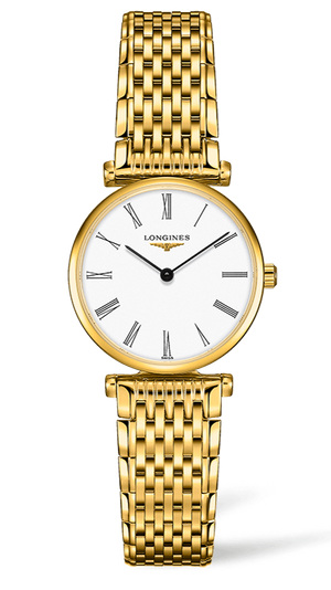 Longines La Grande Classique De Longines White Dial Gold Steel Strap Watch for Women - L4.209.2.11.8 Authentic Buy Shop Now