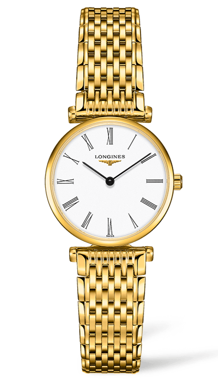 Longines La Grande Classique De Longines White Dial Gold Steel Strap Watch for Women - L4.209.2.11.8 Authentic Buy Shop Now