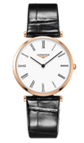 Longines La Grande Classique De Longines White Dial Black Leather Strap Watch for Women - L4.755.1.91.2 Authentic Buy Shop Now