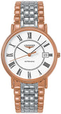 Longines Presence 38.5mm Automatic White Dial Two Tone Steel Strap Watch for Men - L4.921.1.11.7 Authentic Buy Shop Now