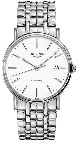 Longines Presence Automatic White Dial Silver Steel Strap Watch for Men - L4.921.4.12.6 Authentic Buy Shop Now