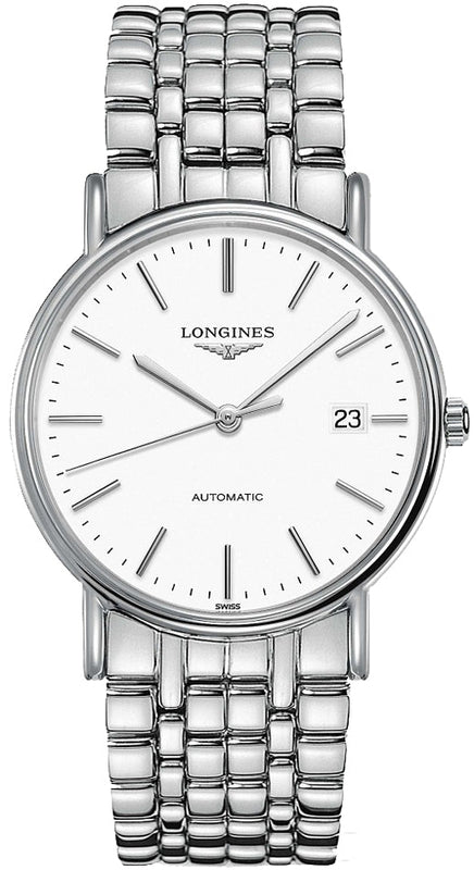 Longines Presence Automatic White Dial Silver Steel Strap Watch for Men - L4.921.4.12.6 Authentic Buy Shop Now
