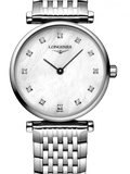 Longines La Grande Classique Diamonds White Dial Silver Steel Strap Watch for Women - L4.209.4.87.6 Authentic Buy Shop Now