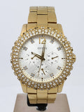 Guess Dazzler Diamonds Silver Dial Gold Steel Strap Watch for Women - W0335L2 Authentic Buy Shop Now