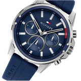 Tommy Hilfiger Mason Blue Dial Blue Rubber Strap Watch for Men - 1791791 Authentic Buy Shop Now
