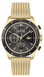 Lacoste Neoheritage Chronograph Black Dial Gold Mesh Strap Watch for Men - 2011254 Authentic Buy Shop Now