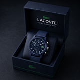Lacoste 12.12 Chronograph Blue Dial Blue Silicon Strap Watch for Men - 2010970 Authentic Buy Shop Now
